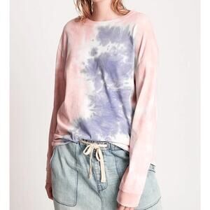 NEW One Teaspoon Tie-Dyed Lilac Jersey Long Sleeve Top Size XS Lightweight
